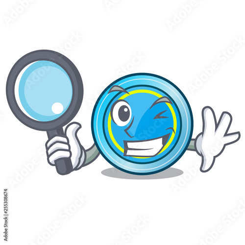 Detective frisbee isolated with in the cartoon