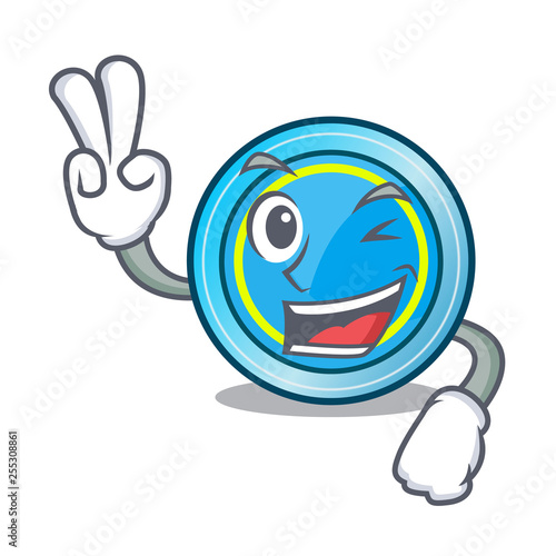 Two finger frisbee isolated with in the cartoon