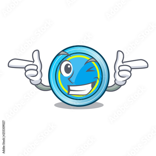 Wink frisbee isolated with in the cartoon