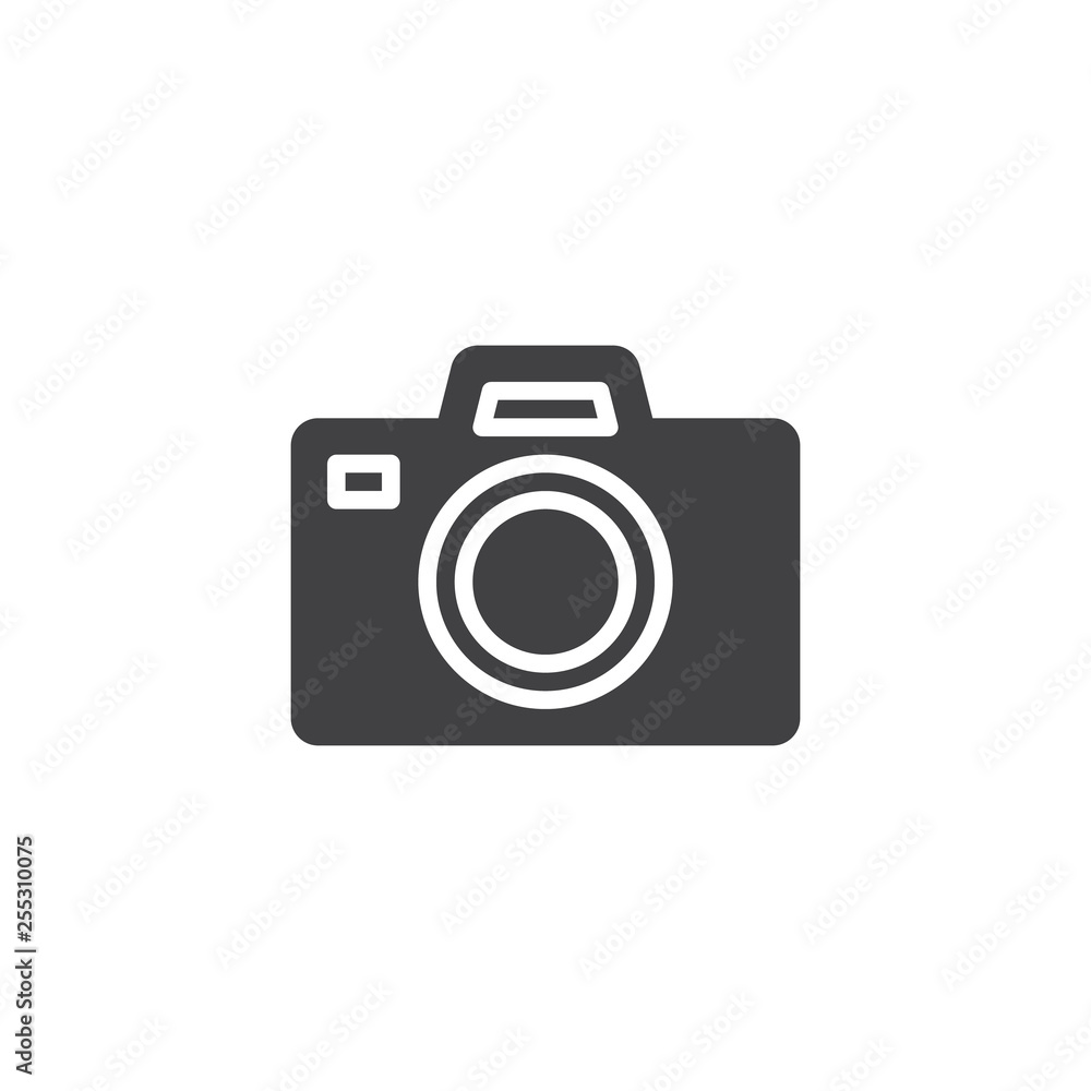 Photo camera vector icon. filled flat sign for mobile concept and web design. Digital camera glyph icon. Symbol, logo illustration. Pixel perfect vector graphics Photo camera vector icon. filled flat sign for mobile concept and web design. Digital camera glyph icon. Symbol, logo illustration. Pixel perfect vector graphics