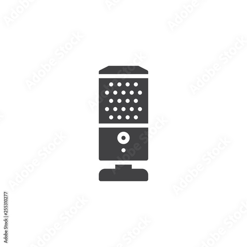 Studio microphone vector icon. filled flat sign for mobile concept and web design. Professional condenser microphone glyph icon. Voice recording symbol, logo illustration.