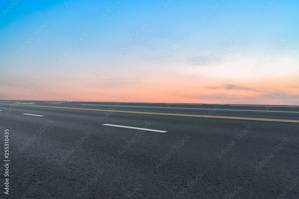 Fototapeta premium Road surface and sky cloud landscape..