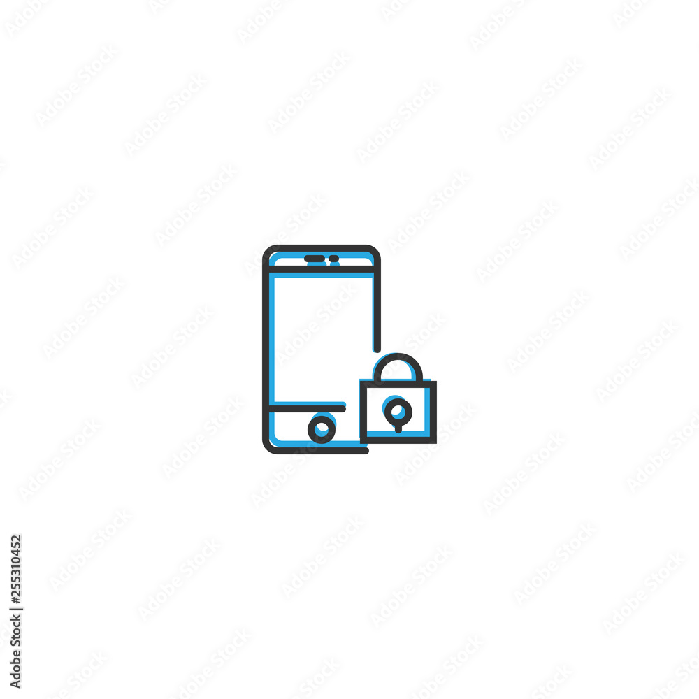 Smart Phone icon design. Interaction icon line vector illustration Smart Phone icon design. Interaction icon line vector illustration
