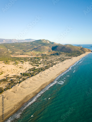 Aerial Drone View Patara Beach Coast Sand Dune V