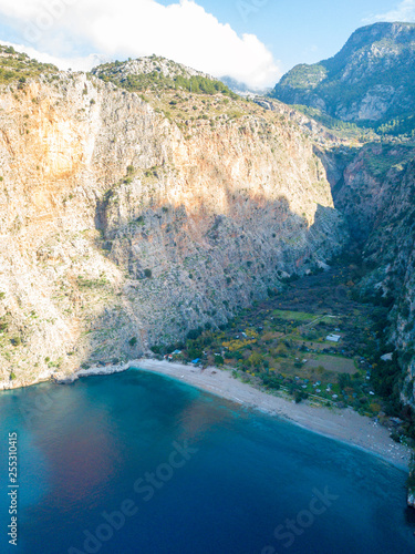 Drone View Cliffs Butterfly Valley Fethiye Turkey