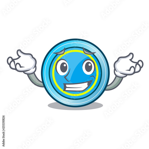 Grinning frisbee isolated with in the cartoon