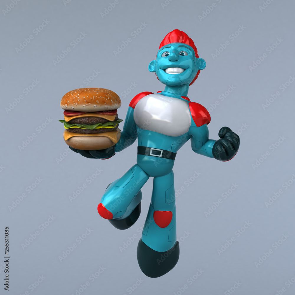 Obraz premium Red Robot - 3D Illustration
