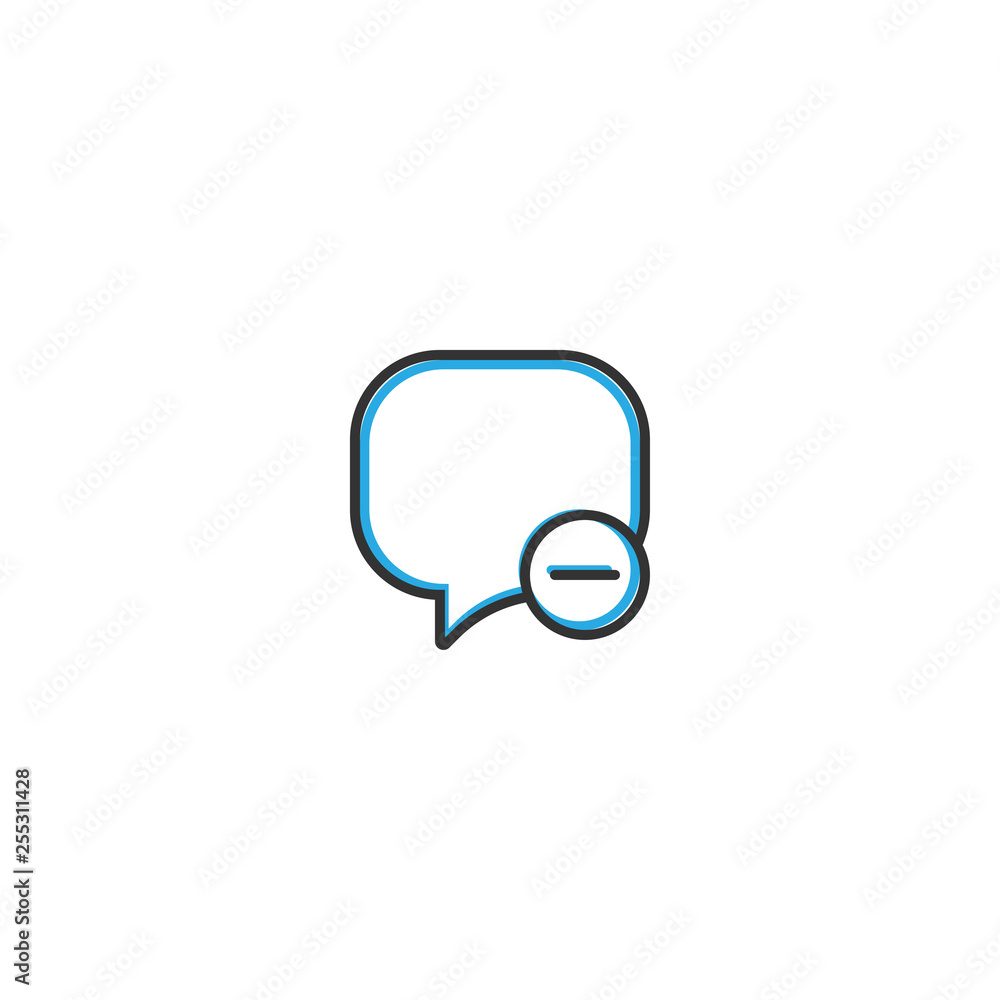 Naklejka premium Speech bubble icon design. Interaction icon line vector illustration
