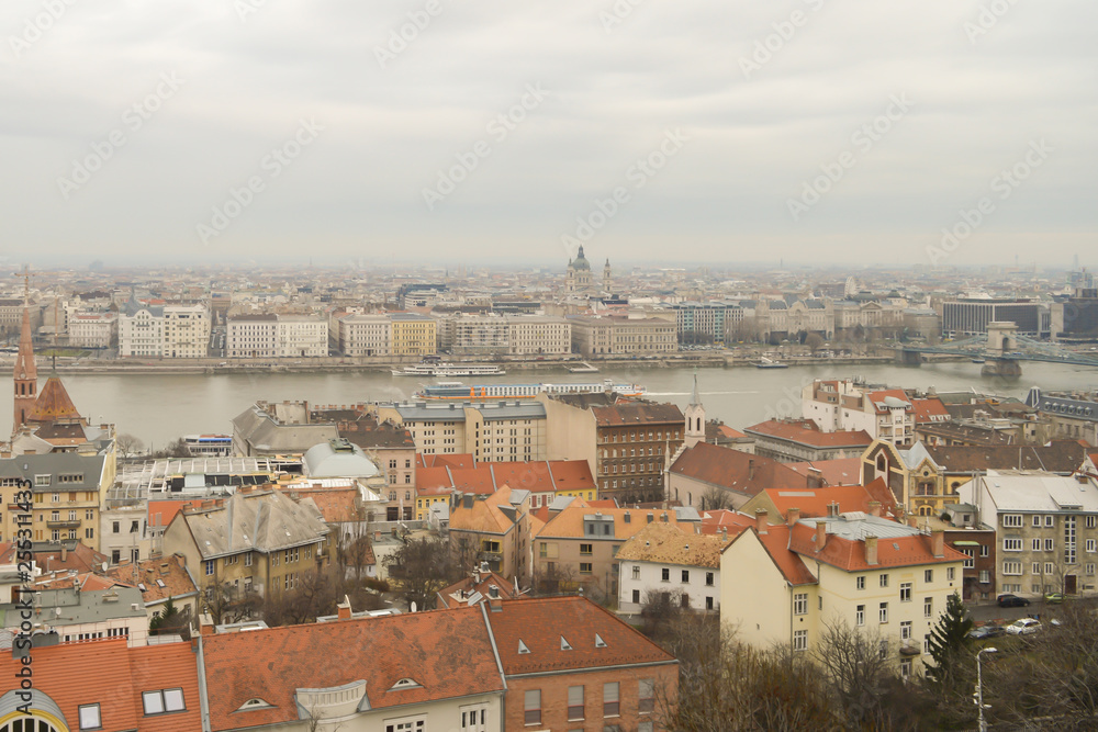 View from Fisherman's Bastion in Budapest on December 30, 2017.