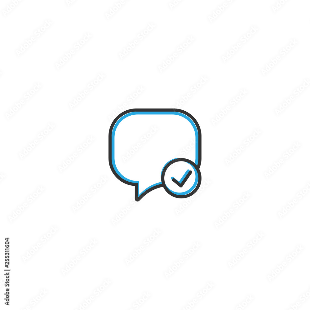 Speech bubble icon design. Interaction icon line vector illustration Speech bubble icon design. Interaction icon line vector illustration