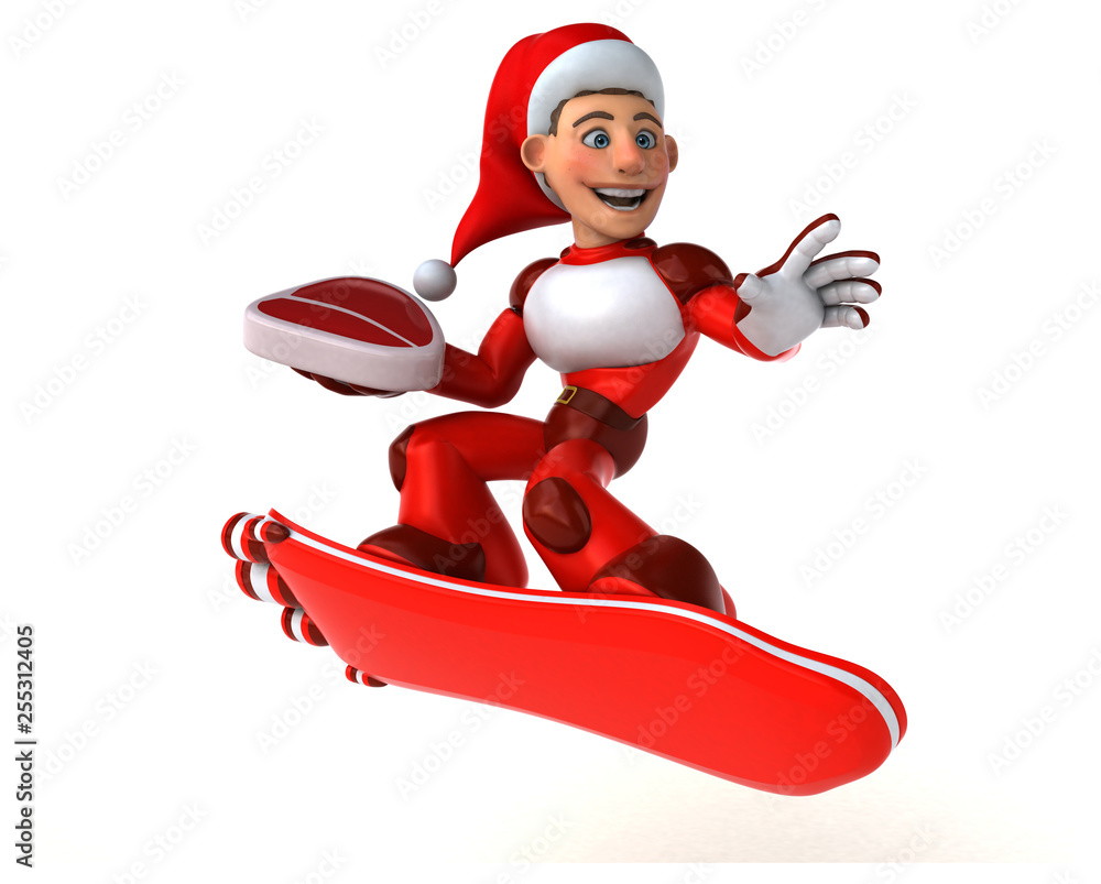 Fun Super Santa Claus - 3D Illustration Fun Super Santa Claus - 3D Illustration