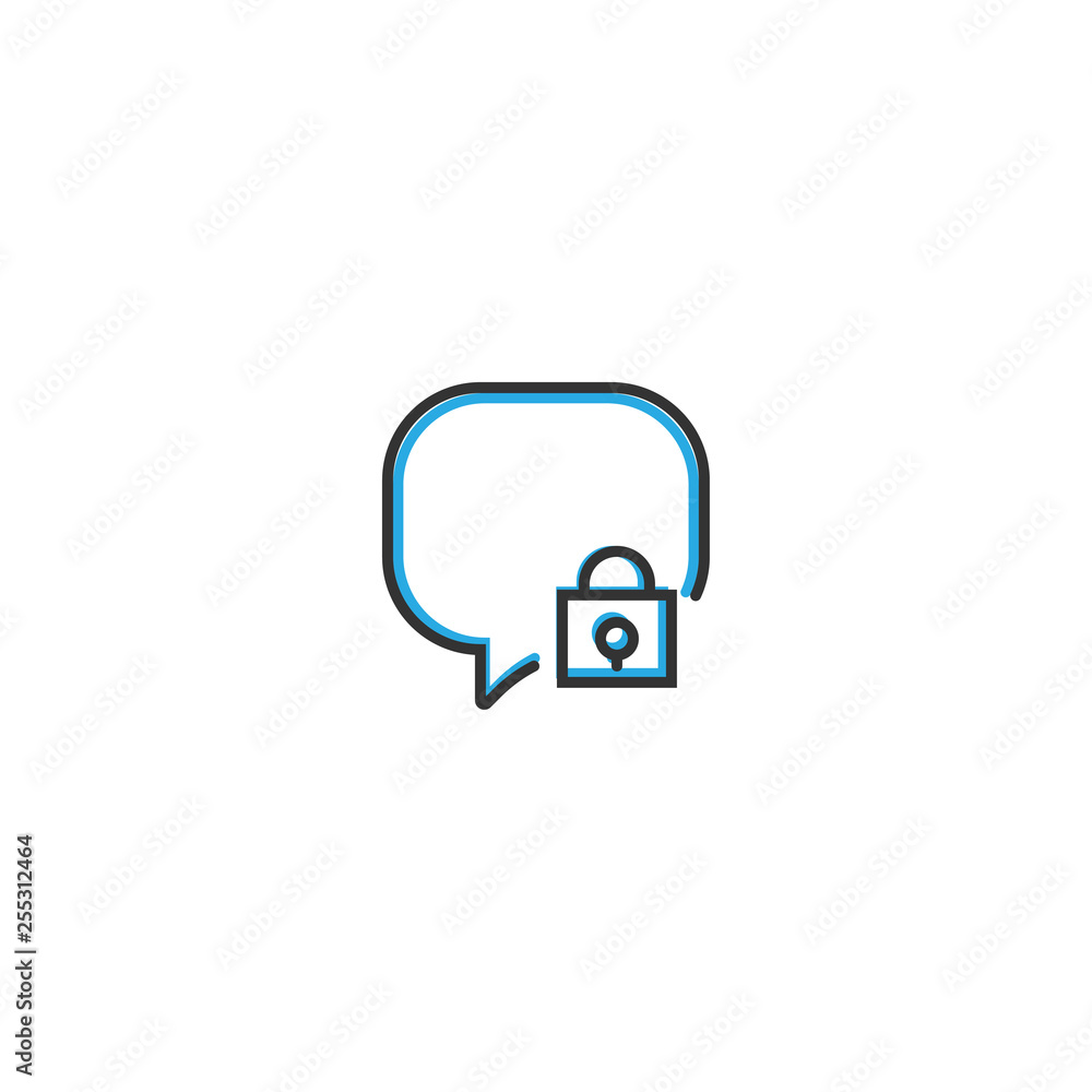 Speech bubble icon design. Interaction icon line vector illustration Speech bubble icon design. Interaction icon line vector illustration