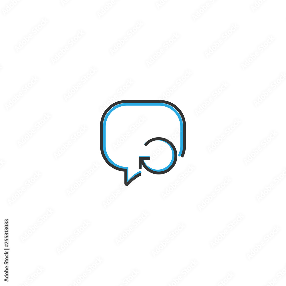 Speech bubble icon design. Interaction icon line vector illustration Speech bubble icon design. Interaction icon line vector illustration