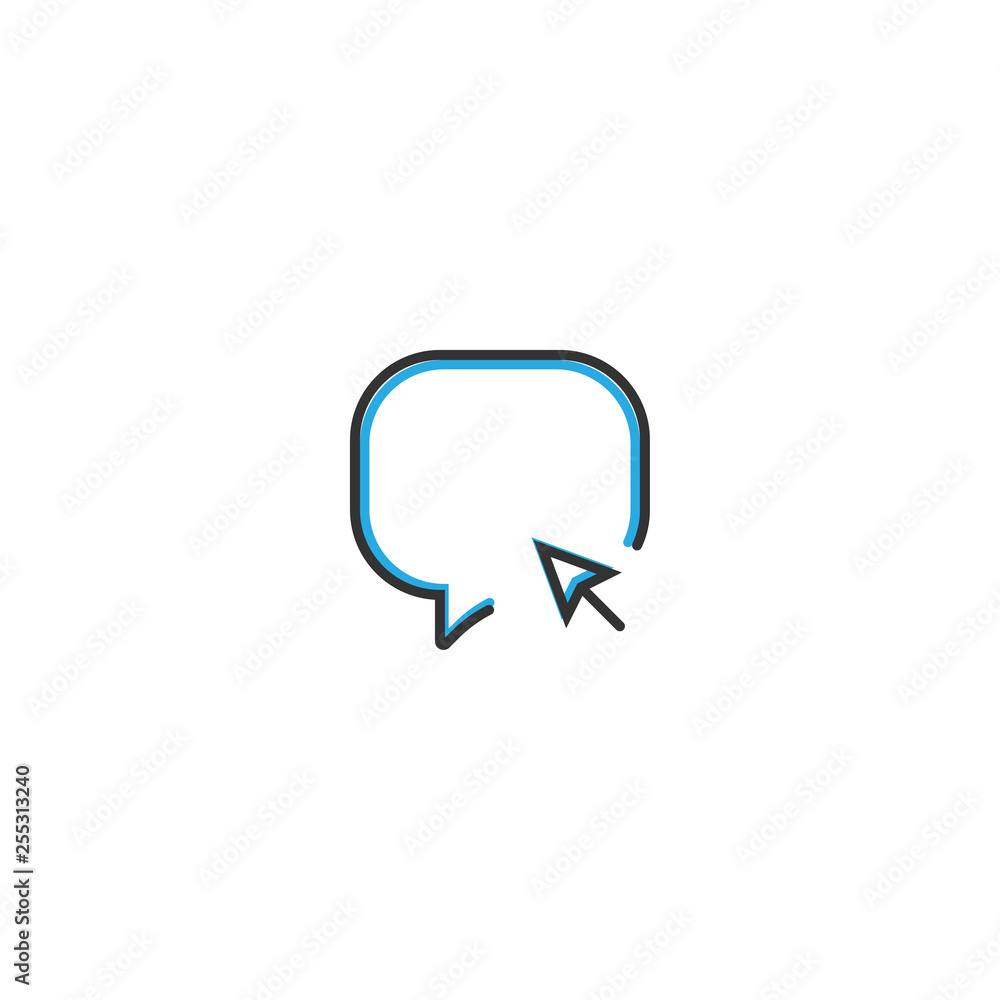 Speech bubble icon design. Interaction icon line vector illustration Speech bubble icon design. Interaction icon line vector illustration