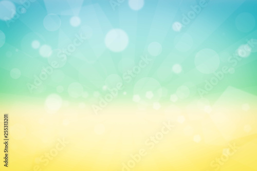 Summer holiday concept: Morning sunlight with abstract blurry bright yellow sky and clouds background