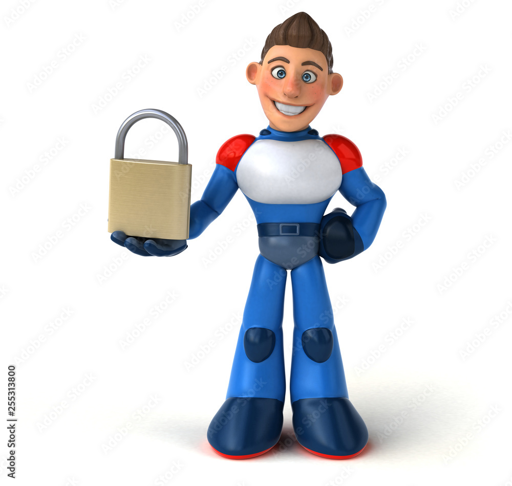 Naklejka premium Super modern superhero - 3D Illustration