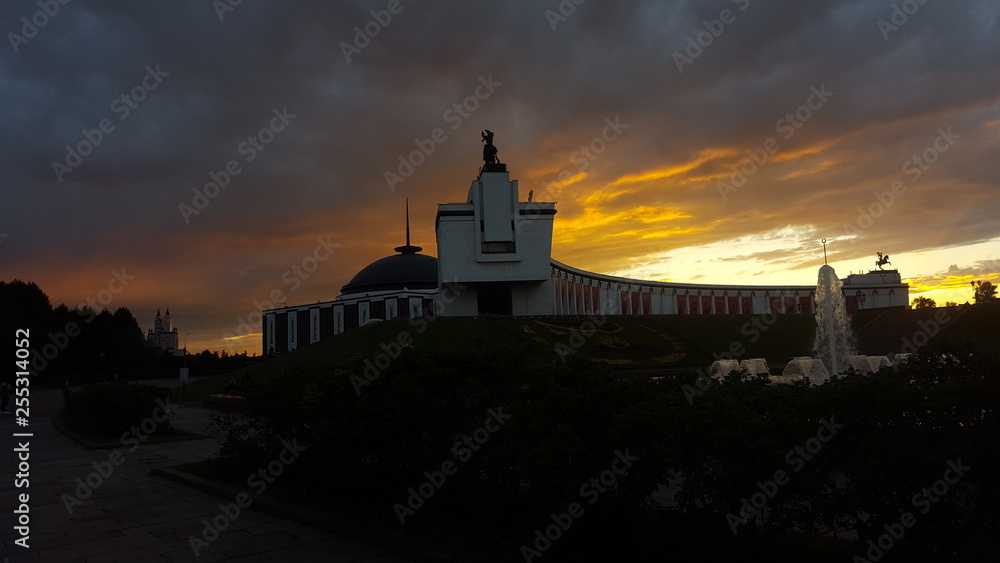 church at sunset