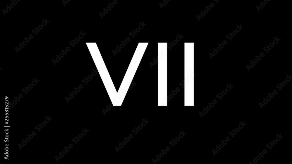 From the Glitch effect arises Roman numerals VII. Then the TV turns off. Alpha channel Premultiplied - Matted with color black From the Glitch effect arises Roman numerals VII. Then the TV turns off. Alpha channel Premultiplied - Matted with color black
