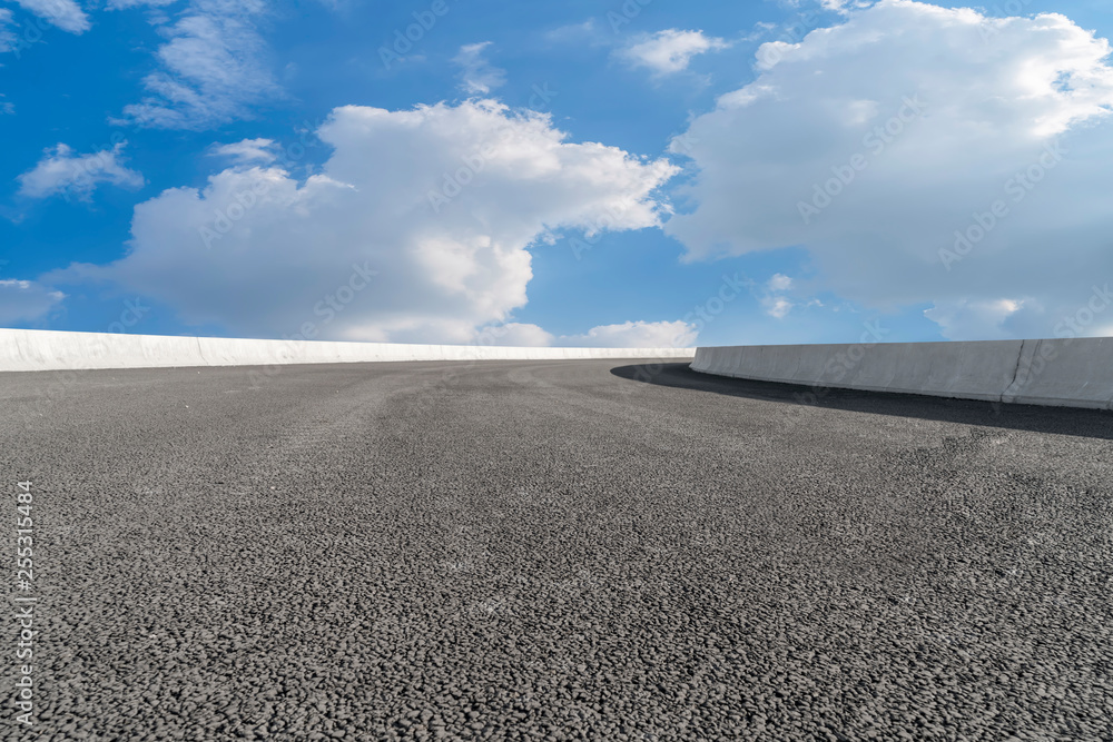 Fototapeta premium Road surface and sky cloud landscape..