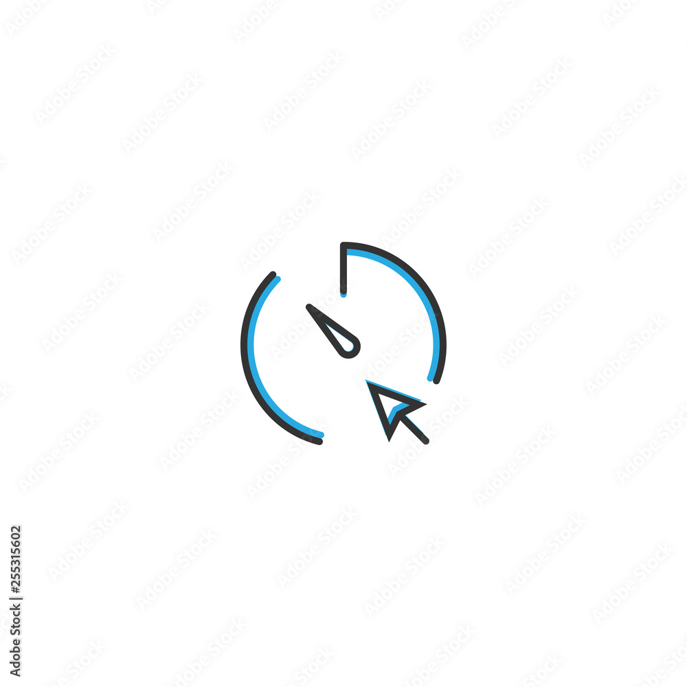 Stopwatch icon design. Interaction icon line vector illustration Stopwatch icon design. Interaction icon line vector illustration