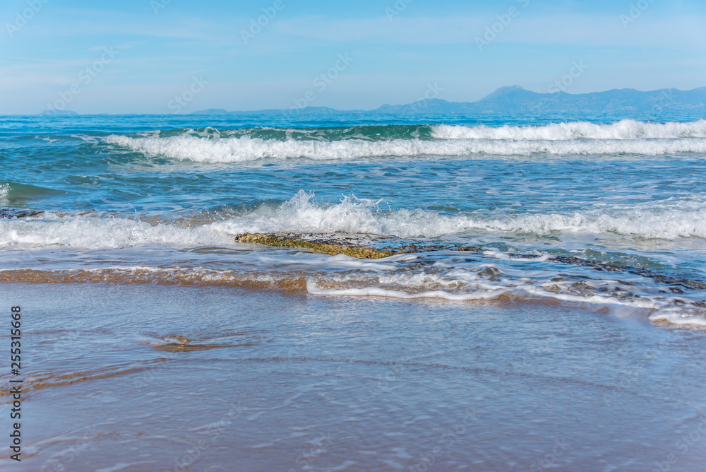 Ancient Roman Sea Wall at a Southern Italian Mediterranean Beach Ancient Roman Sea Wall at a Southern Italian Mediterranean Beach