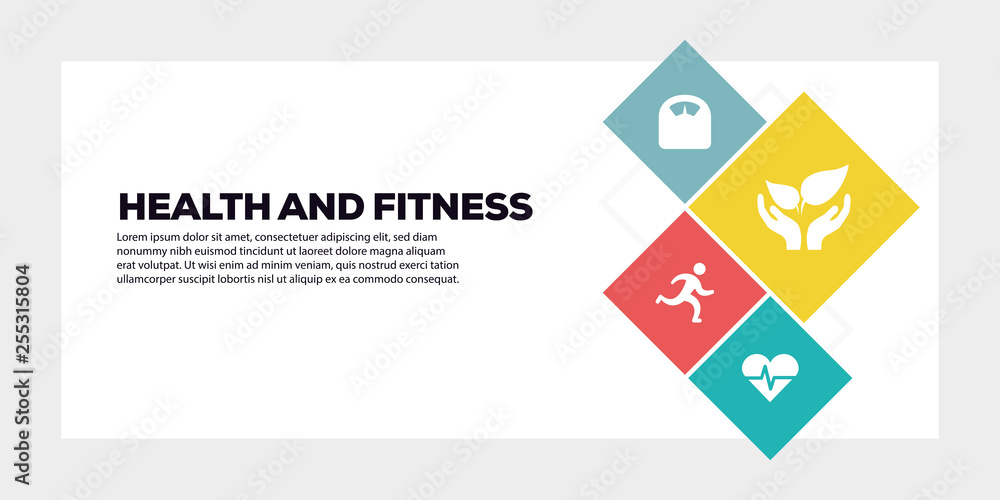 HEALTH AND FITNESS BANNER CONCEPT HEALTH AND FITNESS BANNER CONCEPT