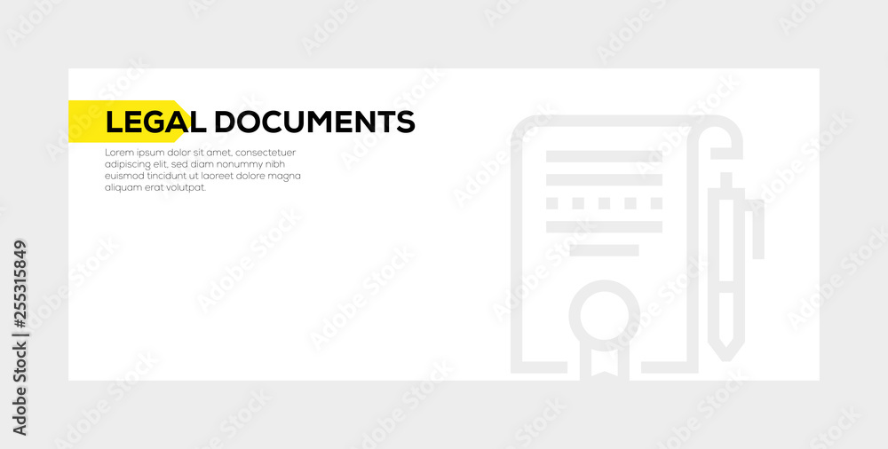 Naklejka premium LEGAL DOCUMENTS BANNER CONCEPT