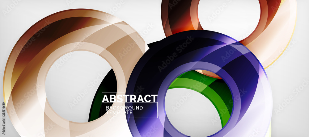 Modern geometric circles abstract background, colorful round shapes with shadow effects Modern geometric circles abstract background, colorful round shapes with shadow effects