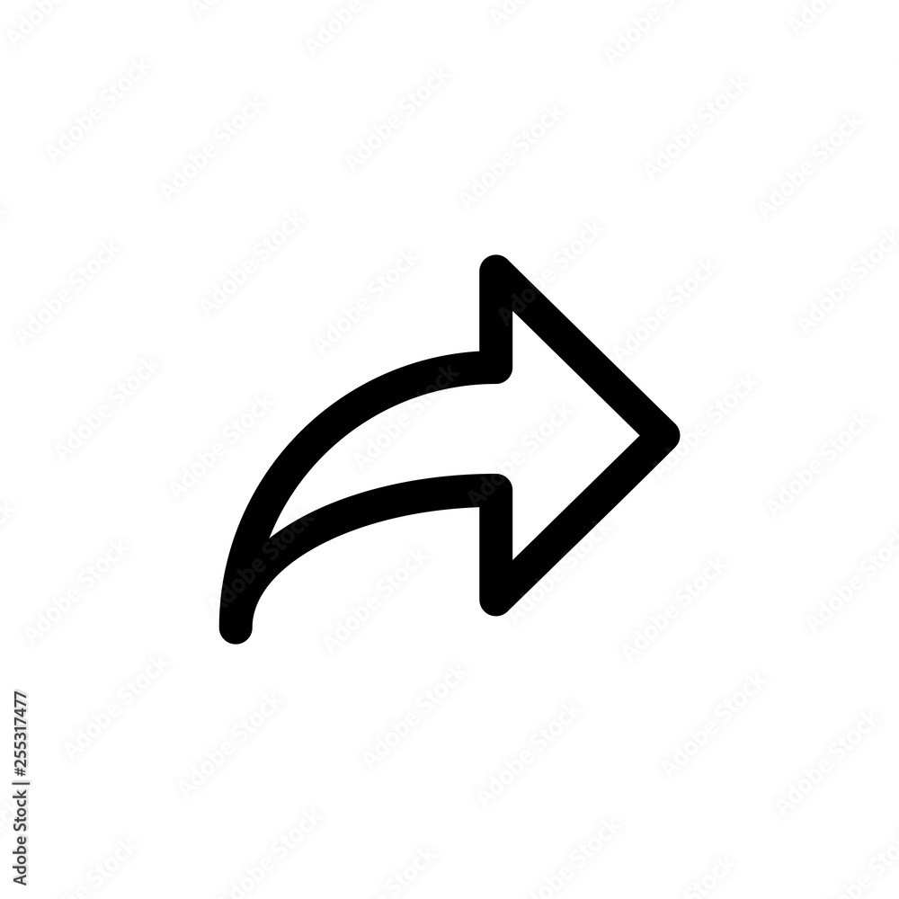 Arrow icon simple flat style outline illustration Arrow icon simple flat style outline illustration