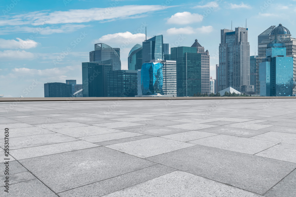 Air highway asphalt road and office building of commercial building in modern city Air highway asphalt road and office building of commercial building in modern city