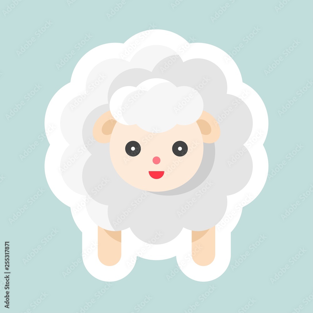 Sheep vector icon, Easter and spring flat sticker Sheep vector icon, Easter and spring flat sticker
