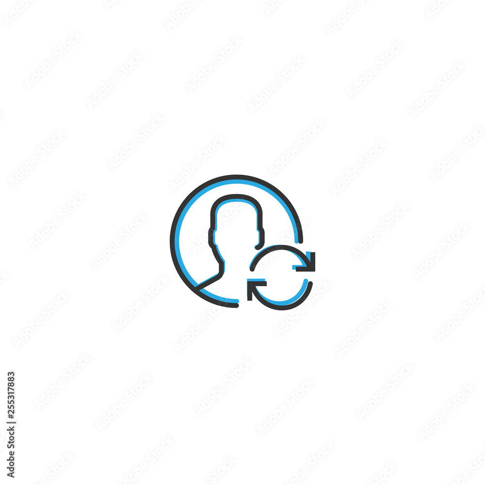 User icon design. Interaction icon line vector illustration User icon design. Interaction icon line vector illustration