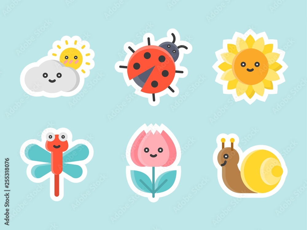 Easter flat sticker icon set, vector illustration Easter flat sticker icon set, vector illustration