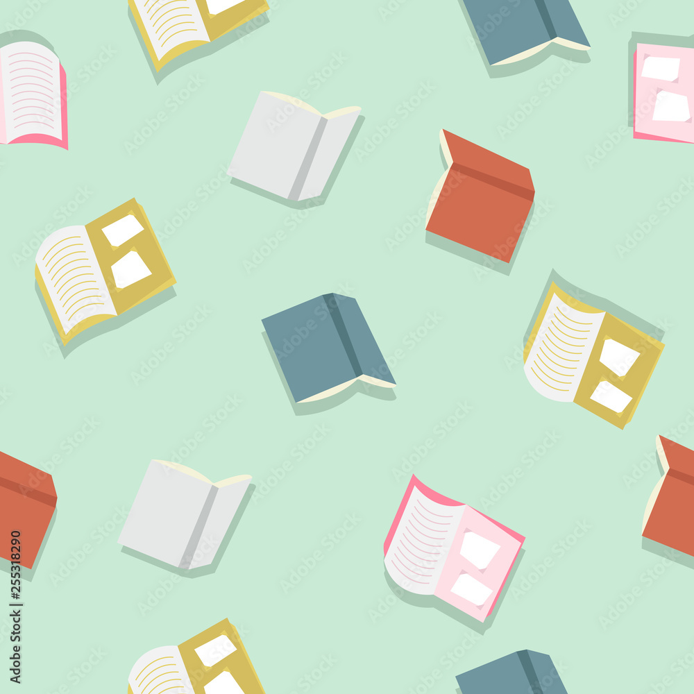 colorful books vector pattern