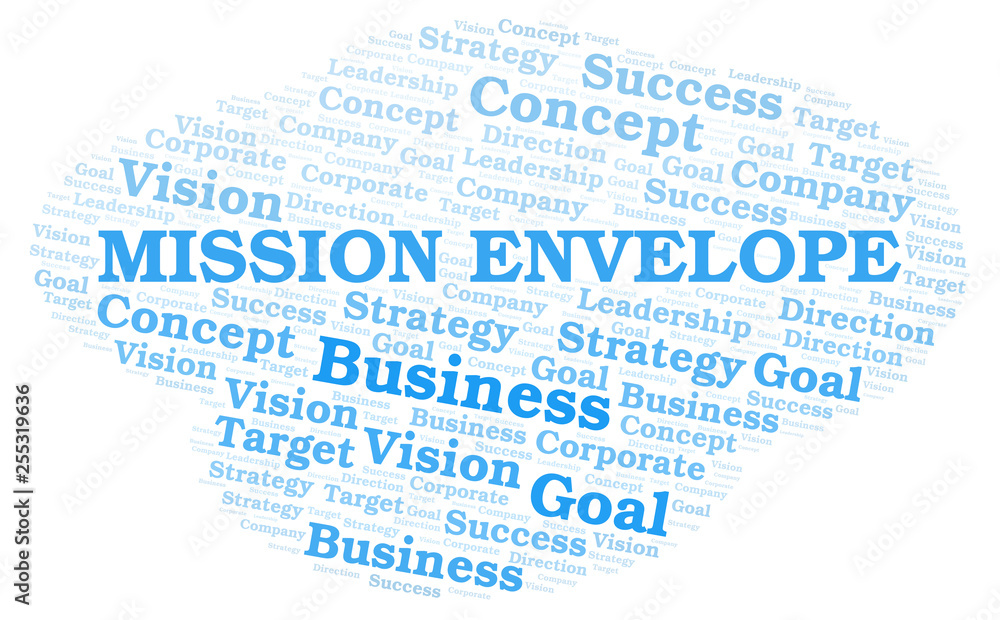 Mission Envelope word cloud. Mission Envelope word cloud.