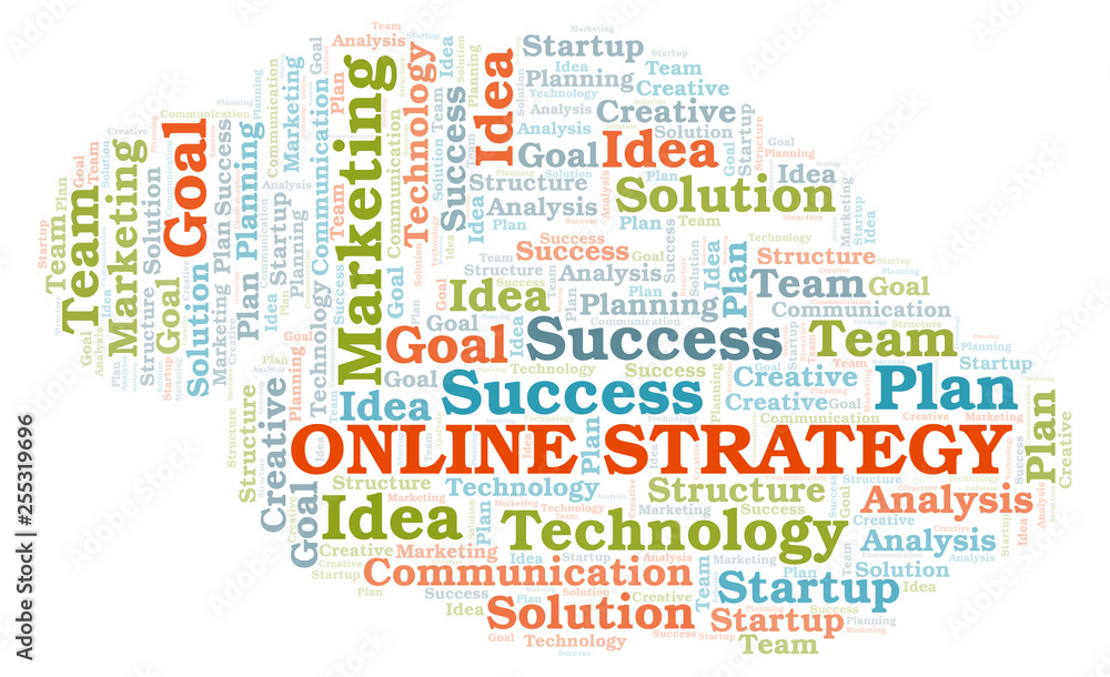 Online Strategy word cloud. Online Strategy word cloud.