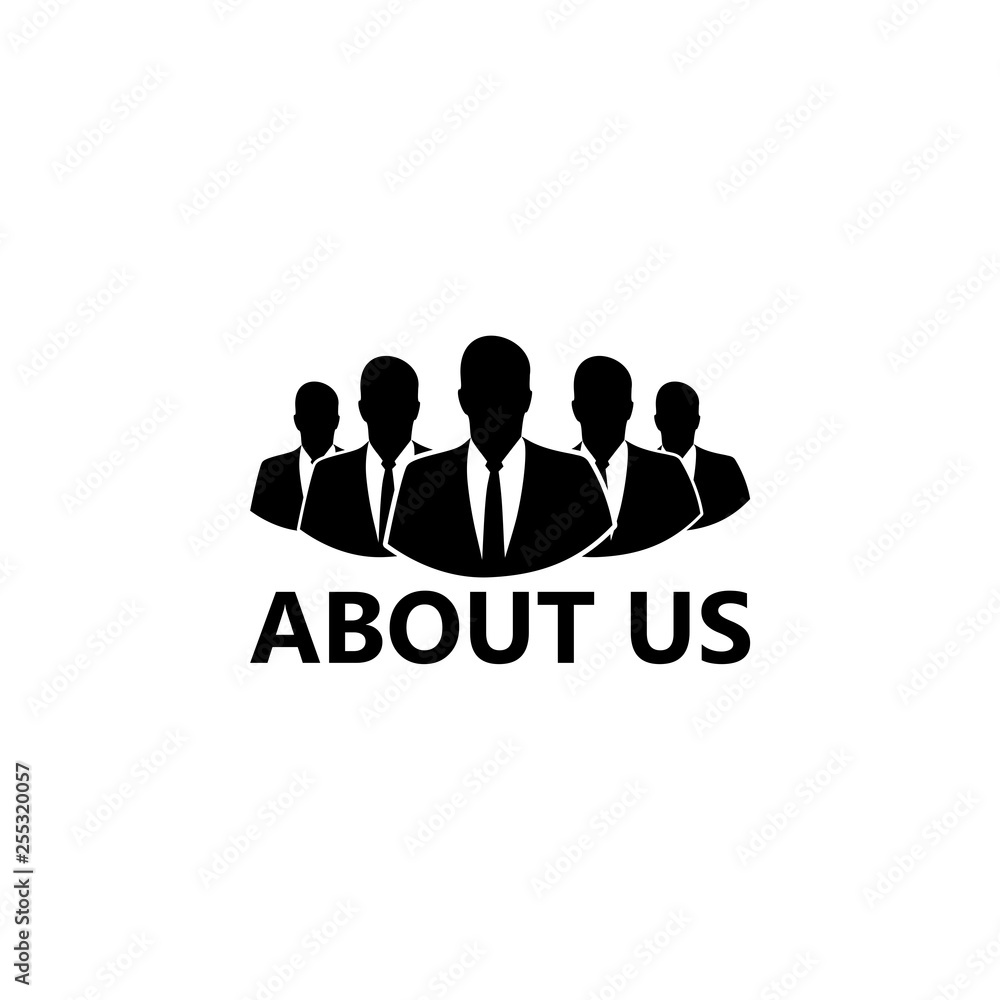 ABOUT US icon or sign ABOUT US icon or sign