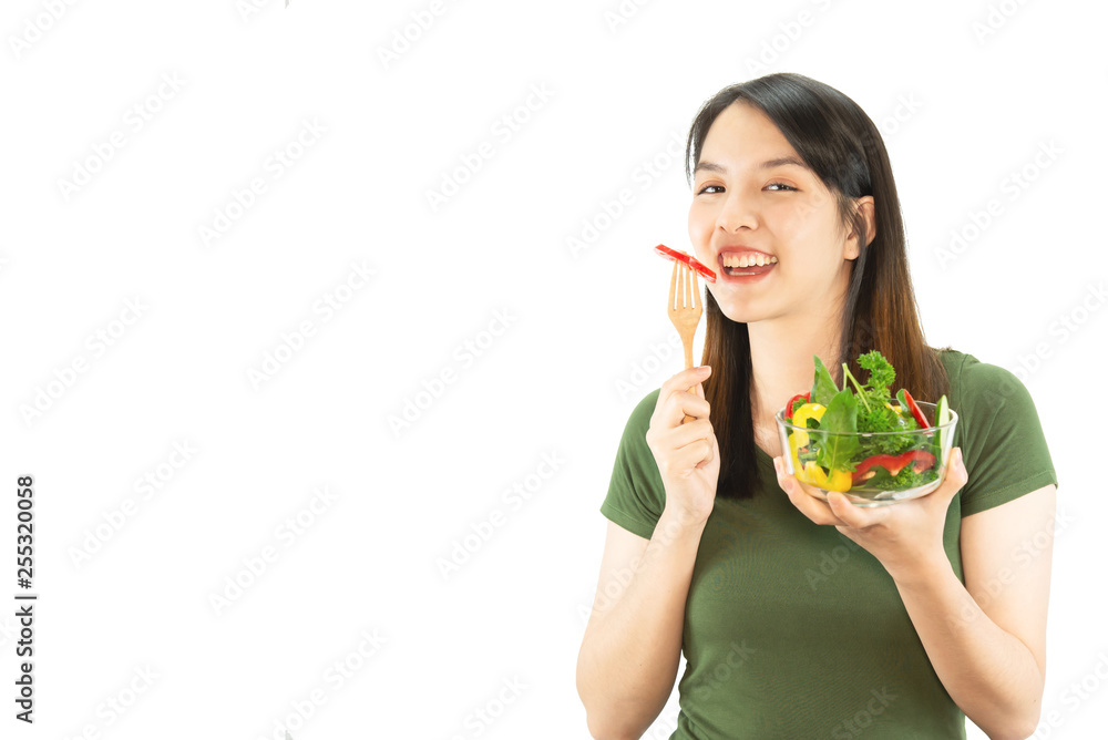 Happy lady holding kichen stuff over copy space background - people home made food preparation concept Happy lady holding kichen stuff over copy space background - people home made food preparation concept