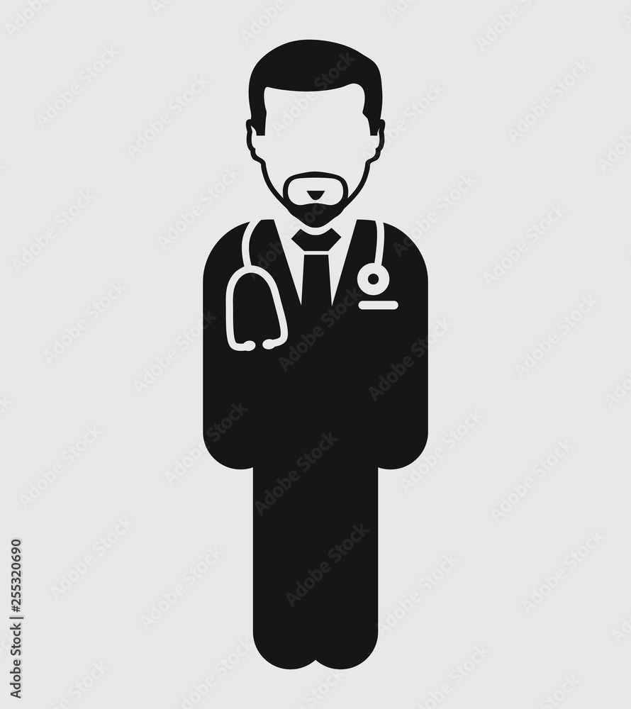 Standing male Doctor Icon. Flat style vector EPS. Standing male Doctor Icon. Flat style vector EPS.