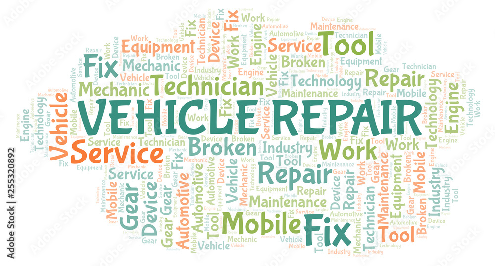 Obraz premium Vehicle Repair word cloud.