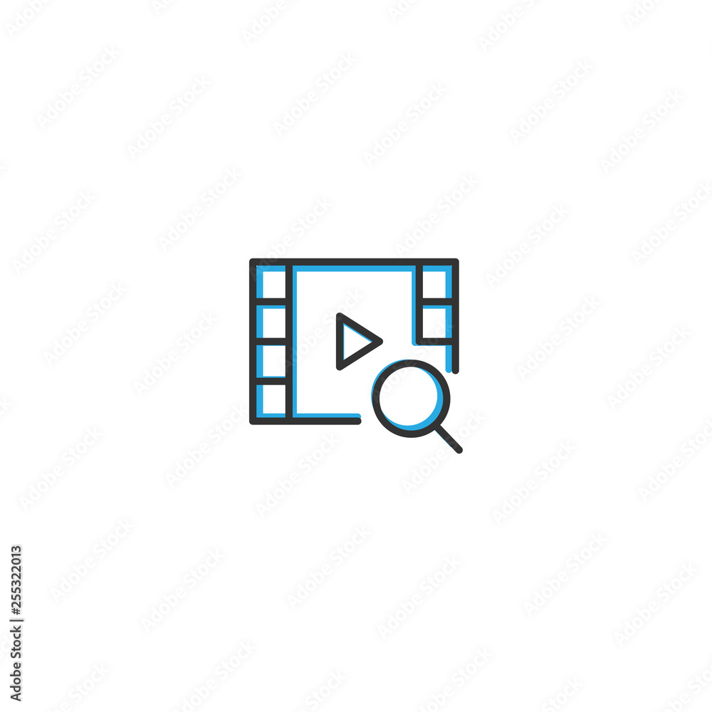 Video Player icon design. Interaction icon line vector illustration Video Player icon design. Interaction icon line vector illustration