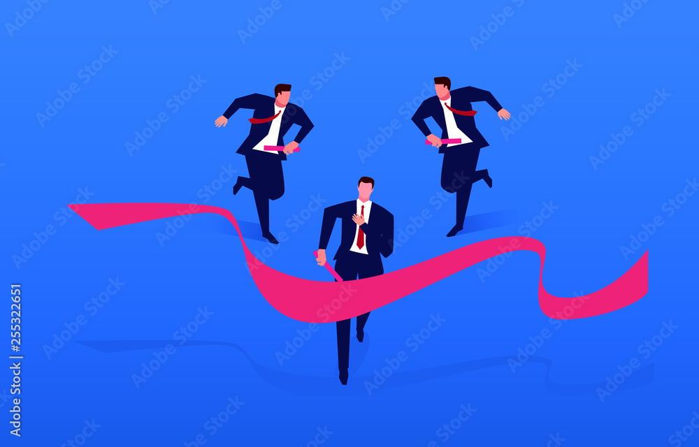 Competition, businessman relay race Competition, businessman relay race