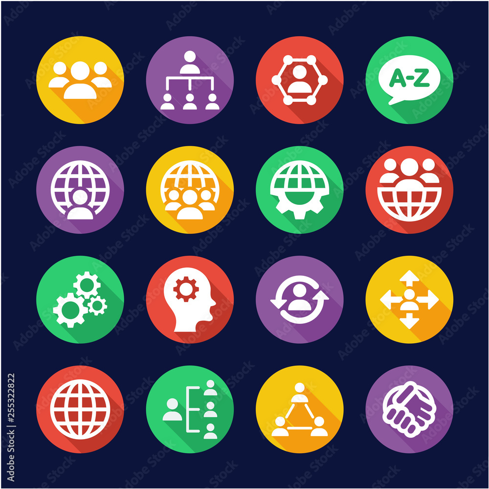 Organization or Structure Icons Flat Design Circle Organization or Structure Icons Flat Design Circle