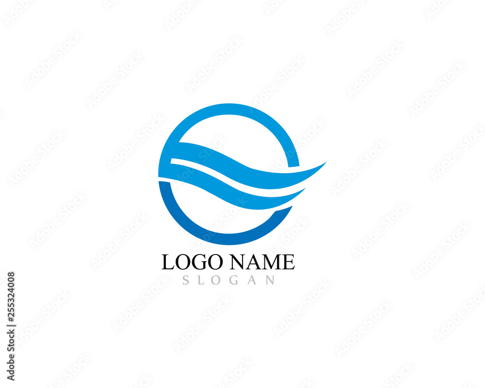 Water Wave Logo Template. vector Icon illustration