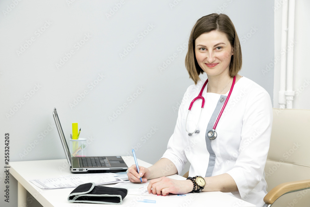 doctor with stethoscope smiling doctor with stethoscope smiling