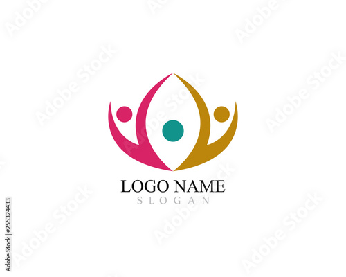 Adoption and community care Logo template vector icon 