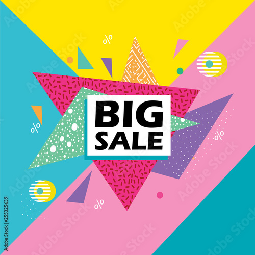 Sale banner with geometric ...
