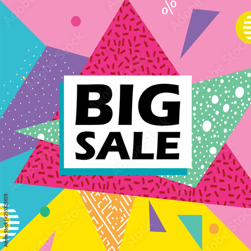 Big sale banner design template vector illustration trendy modern pop art design