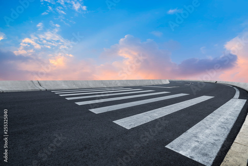 Road surface and sky cloud landscape..