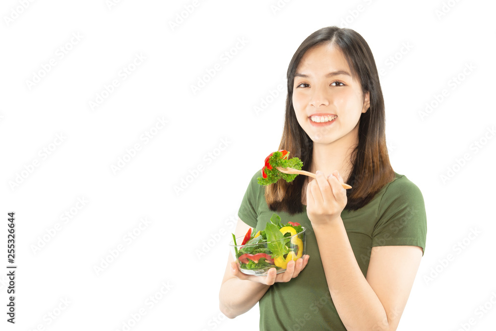 Happy lady holding kichen stuff over copy space background - people home made food preparation concept Happy lady holding kichen stuff over copy space background - people home made food preparation concept